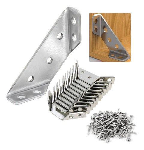 10 × Conectores De Canto De Aço Inoxidável Para Móveis Unive 0