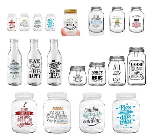 55 Etiquetas Autoadhesivas Stickers Transparentes Botellas 0