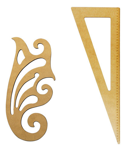 02 Réguas Corte Costura Modelagem Curva Francesa Esquadro 0