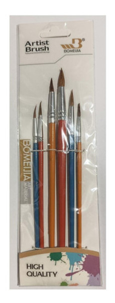 Kit De 6 Pinceles Redondo Bakco 0