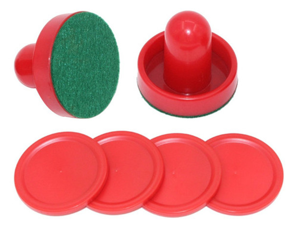Equipamento De Mesa De Air Hockey Pás De Hóquei Vermelho . 0