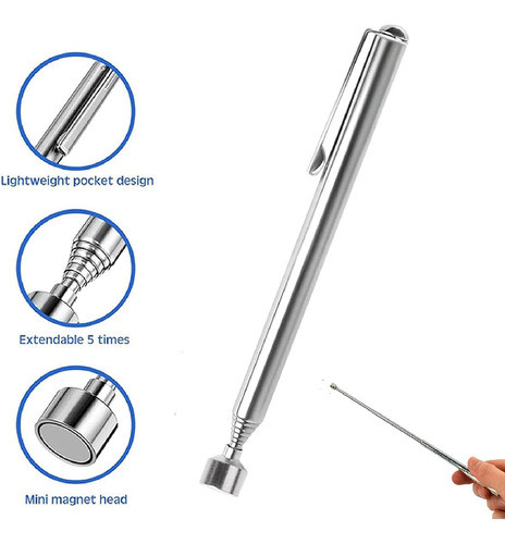 Pesca Tuerca Imantado 60 Cm Telescopico Expandible Magnetico 0