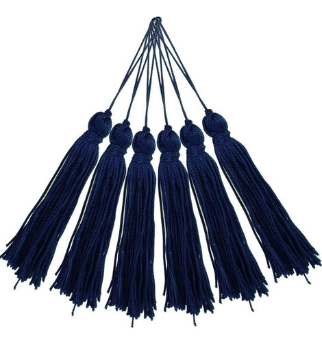 Pingente De Seda Tassel Franja Azul Marinho - C/ 20 Un - Brx 0