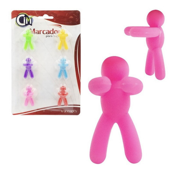 Marcador De Copos Taças Vinho Silicone Sortidas Kit 120 Unid 0