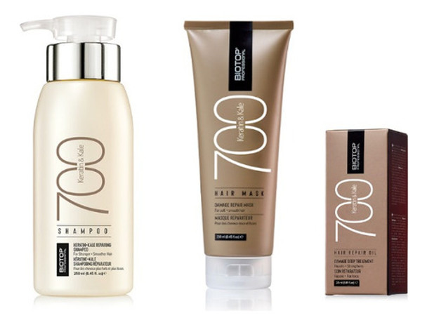 Kit Shampoo + Crema De Peinar + Aceite Reparador 700 Biotop 0 Kit Shampoo + Crema De Peinar + Aceite Reparador 700 Biotop 0