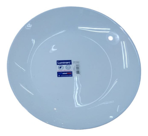 Set X 10 Platos Llanos Blancos 25cm Diámetro Arcopal Zelie 0