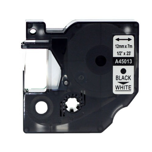 Compatible Negro Sobre Blanco Dymo D1 45013 S0720530 12mm La 0