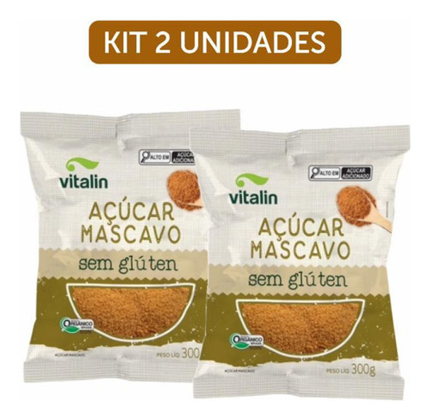 Kit 2x: Açúcar Mascavo Orgânico Vitalin 300g 0