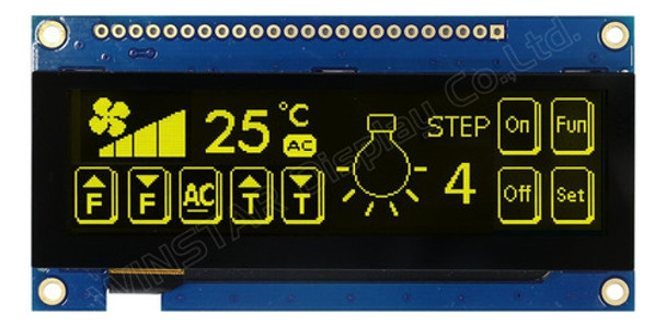 Wex012864 Display Oled 128x64 Amarillo 3v S/tp 2,7 0