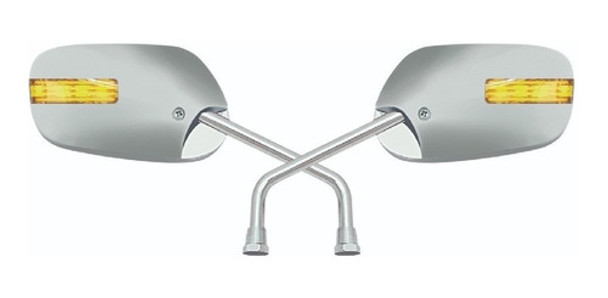 Espejos Retrovisores Gvs By Drook Titan Cromo C/ Luz Led 0