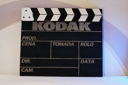 Claquete Madeira Vintage Kodak - Objeto De Cena 0