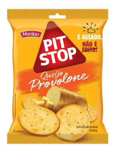 Biscoito Salgado Pit Stop Queijo Provolone 80gr - Kit Com 9 0