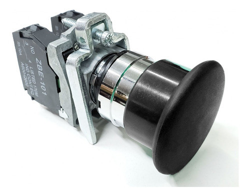 Botón Hongo Negro Retorno Por Resorte 1no+1nc 0