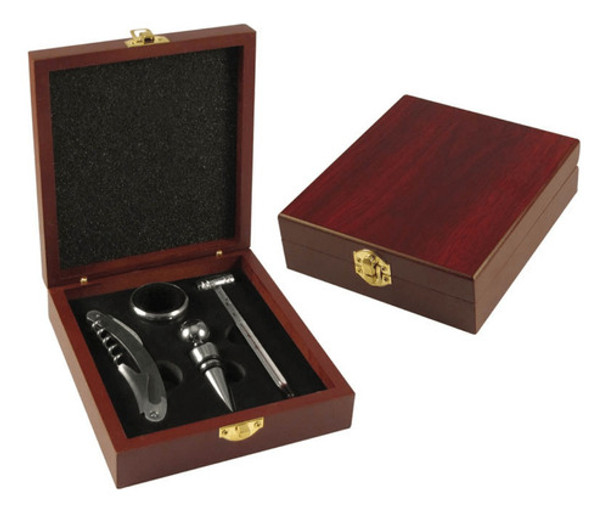 Set De Vino 4 Piezas, En Caja De Madera. Ideal Para Regalo. 0 Set De Vino 4 Piezas, En Caja De Madera. Ideal Para Regalo. 0