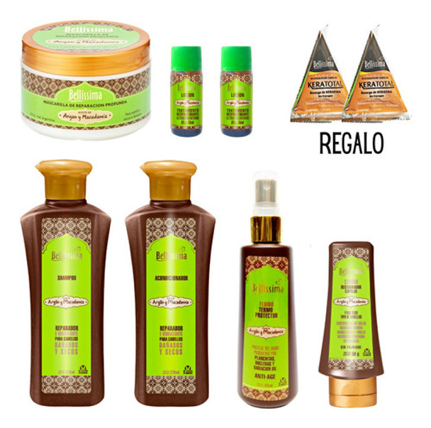 Kit Argan Y Macadamia Bellissima 7 Productos + Regalo 0 Kit Argan Y Macadamia Bellissima 7 Productos + Regalo 0