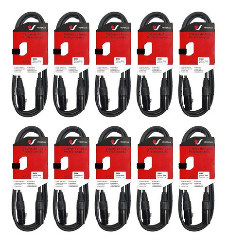Venetian Cable Dmx 1.5 Mts Xlr Canon Armado 120 Ohm X 10pack 0