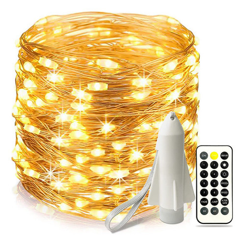 Athzabok Guirnalda De Luces Recargables Con Control Remoto, 0