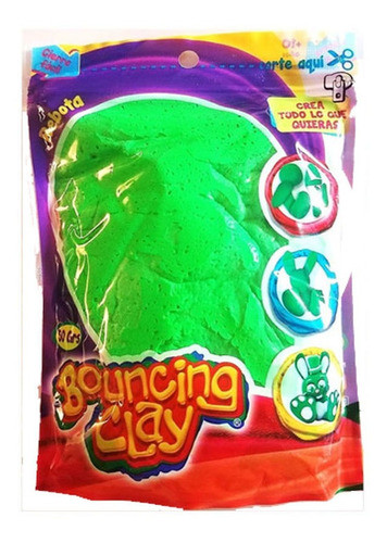 Masa Para Modelar Boucing Clay Color Verde Fluo 0