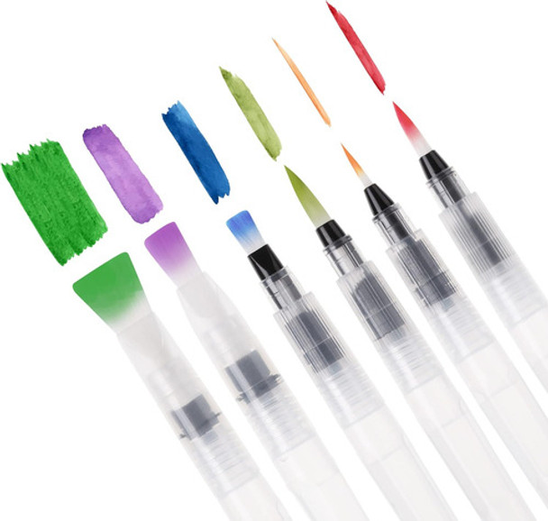 Pinturas De Agua Con 6 Plumas Recargables De Diferentes Tama 0
