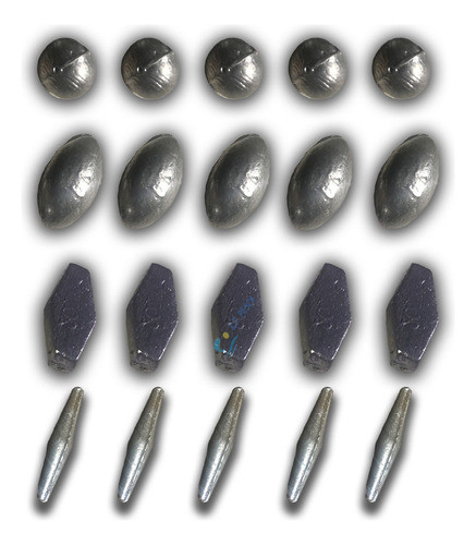 50 Plomadas Pasantes De 20 Grs. Ideal Armado De Lineas 0