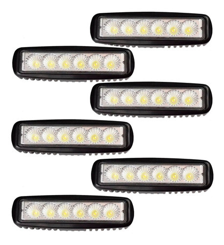 Kit 6 Faros Barra 6 Led Luz Auxiliar Accesorio Cuatriciclo 0