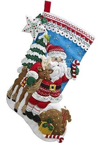 Bucilla 18 Pulgadas De Navidad Conjunto De Applique De Fielt 0