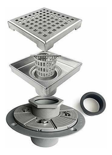 Neodrain Desagüe De Ducha Cuadrado De 4 Pulgadas Con Rejil 0