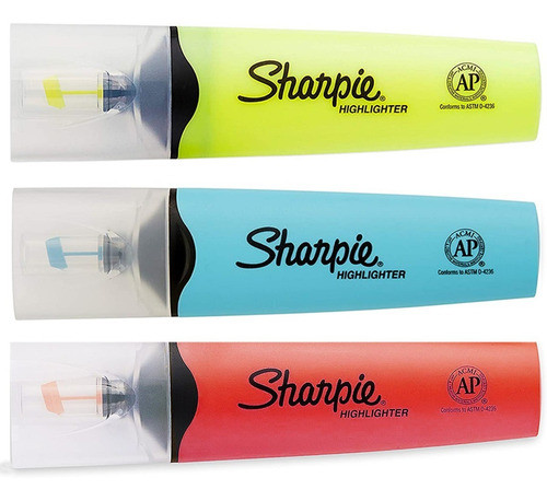 Sharpie X3 Resaltador Colores Amarillo Celeste Rojo Febo 0