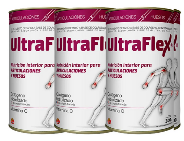 TRB Pharma Ultraflex Collagen Powder – Lemon Flavor, Pack of 3 (300g each)