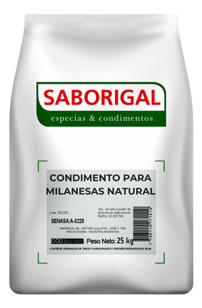 Preparado Para Milanesas Natural X 25 Kg Saborigal 0 Preparado Para Milanesas Natural X 25 Kg Saborigal 0