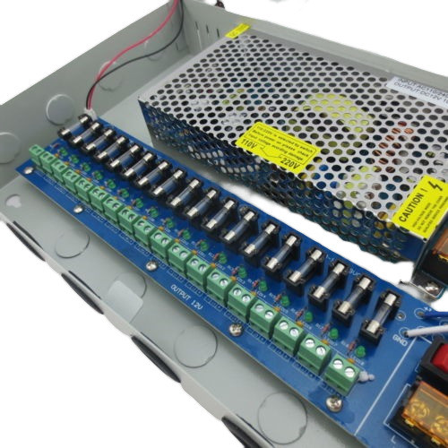 18ch Seguridad Cámara Fuente Caja Dc 12v 10a Distribución De 0