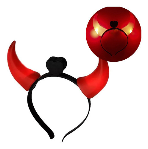 30 Vinchas Diablita Luminosas Led Diabla Diablo Cotillon 0