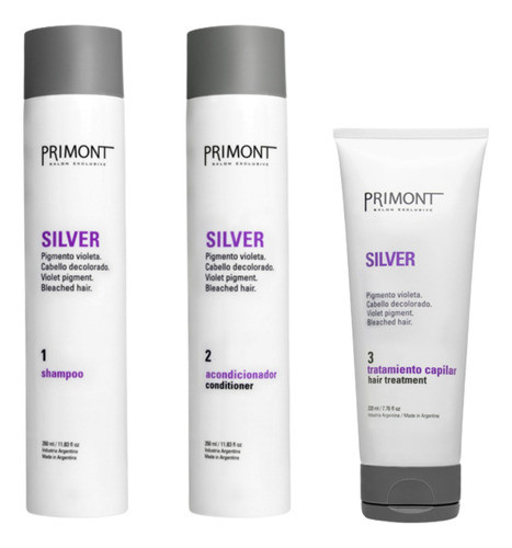 Primont Shampoo + Acondicionador + Tratamiento Silver 0