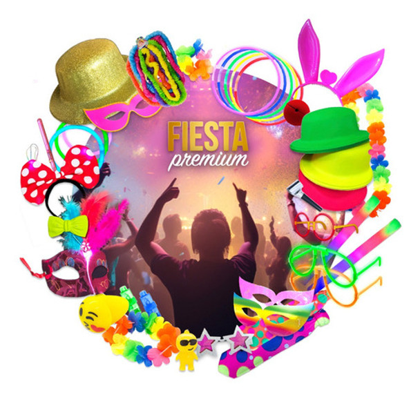 Combo Cotillon Luminoso Led Neon Fiesta Carioca 120 Personas 0 Combo Cotillon Luminoso Led Neon Fiesta Carioca 120 Personas 0