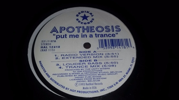 Apotheosis Put Me In A Trance Vinilo Maxi Usa 0