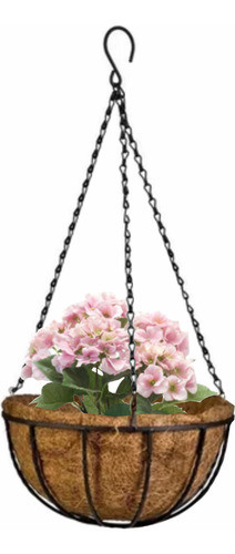 Geranio Planta Artificial Flor 30cm Maceta Coco 0