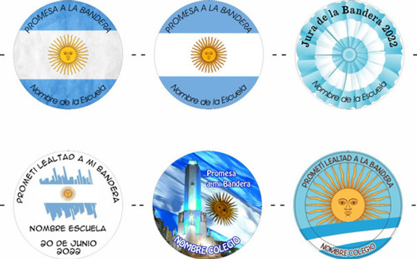60 Pines Juramento Promesa Bandera Personalizados 56mm 0