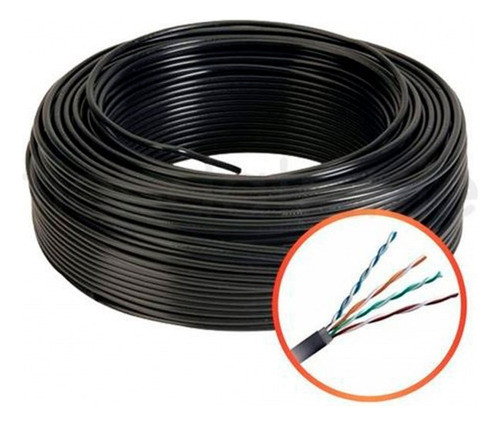 Bobina De Cable Utp Cat 5e 100m Negro - Ecamnet 0