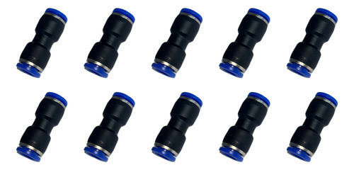 Kit X10 Conector Neumática Unión Doble Acople Rápido De 6mm 0
