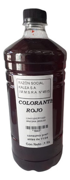 Colorante Rojo Para Alimentos 1lt 0 Colorante Rojo Para Alimentos 1lt 0