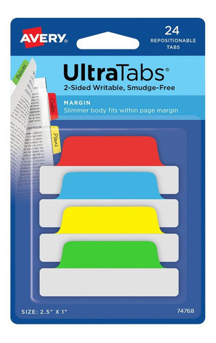 Ultra Tabs Slim Reposicionables Avery X24 Unidades 0