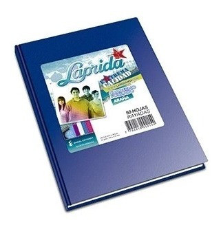 Cuaderno Laprida 98 Hojas Tapa Dura Azul Rayado 0