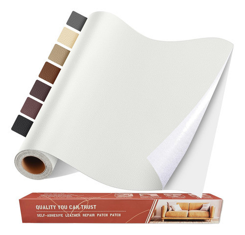 Cuero Adhesivo Para Parches De Reparacion Sillon/auto Blanco 0