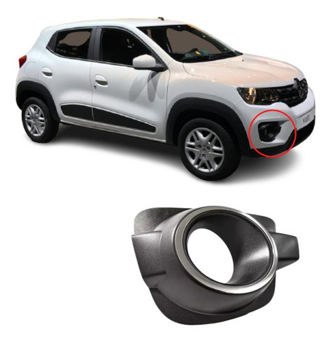 Moldura Faro Auxiliar Derecha Cromada Renault Kwid Original 0