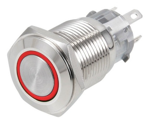 Boton Pulsador De Metal Led Momentáneo - 16mm Rojo 0