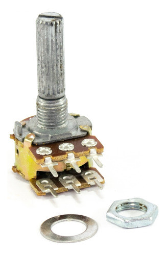Potenciometro Logaritmico Estereo 10k Ohms Eje 25mm 0