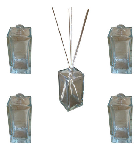Frasco De Vidrio De 100cc X 5u + 50 Varillas Ideal Difusor 0