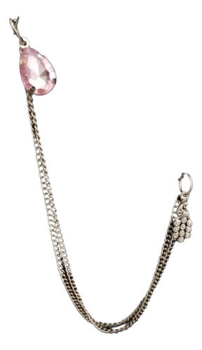 Prendedor Con Cadena Pavo Real Y Gema Para Camisa 0