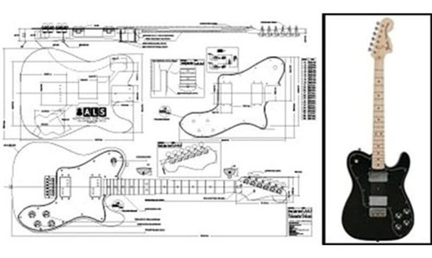 Plan Of Fender Telecaster Deluxe Electric Guitar - Full Scal 0