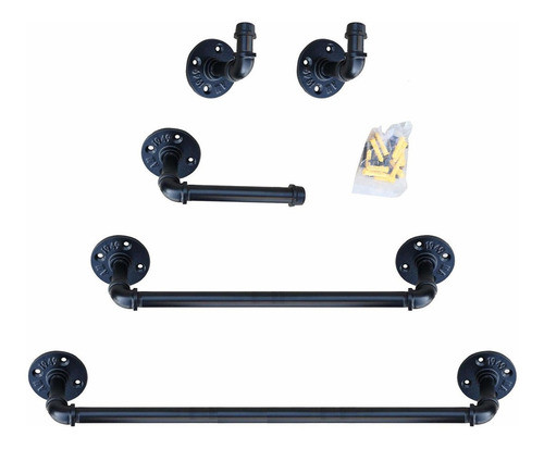 Set De 5 Accesorios Para Baño Industrial My Rustic -7pg43b7 0